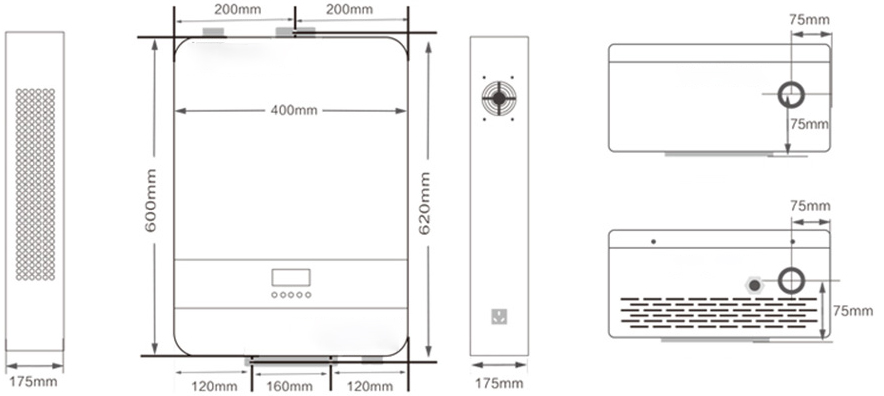 Caldera de calefacción 8-12kW combinado (Calentamiento de espacio y agua)